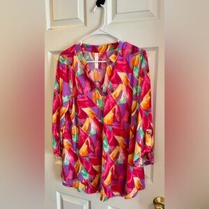 Dear Scarlett Multicolor Abstract Top